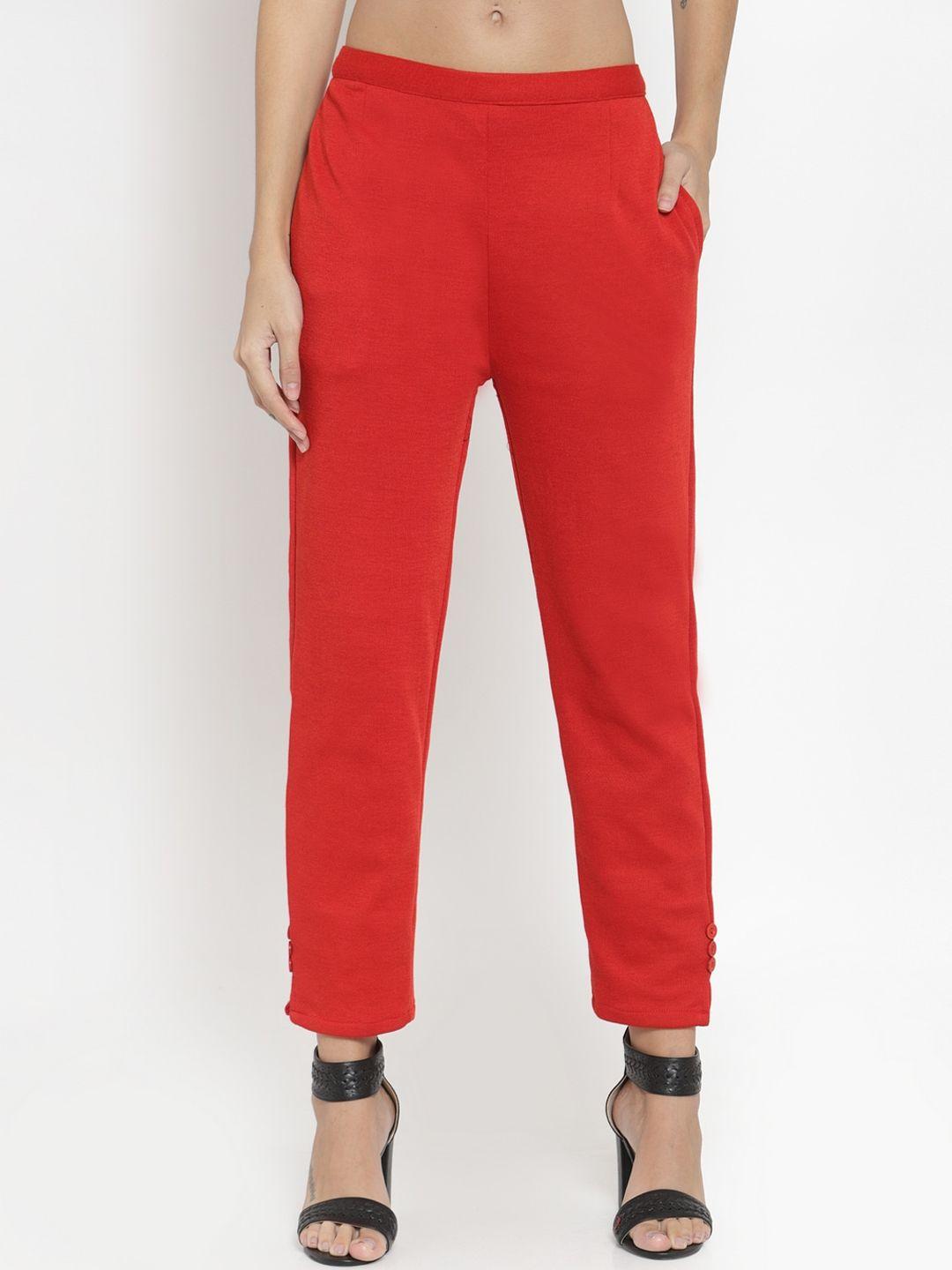 clora-creation-women-red-smart-easy-wash-woolen-winter-trousers