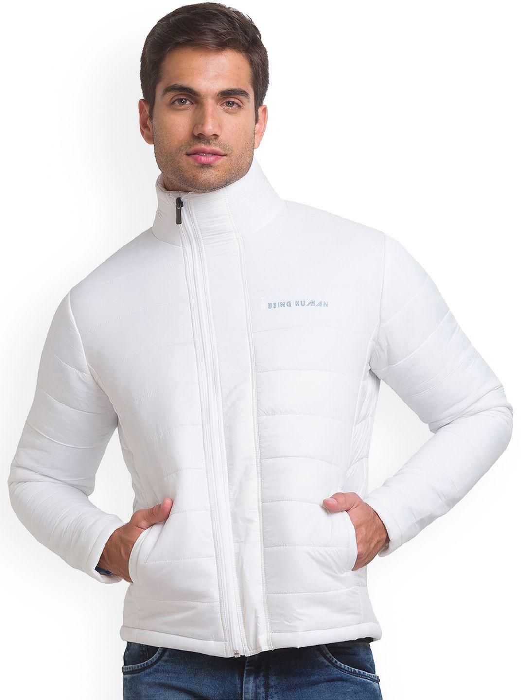 Being Human Men White Solid Puffer Jacket