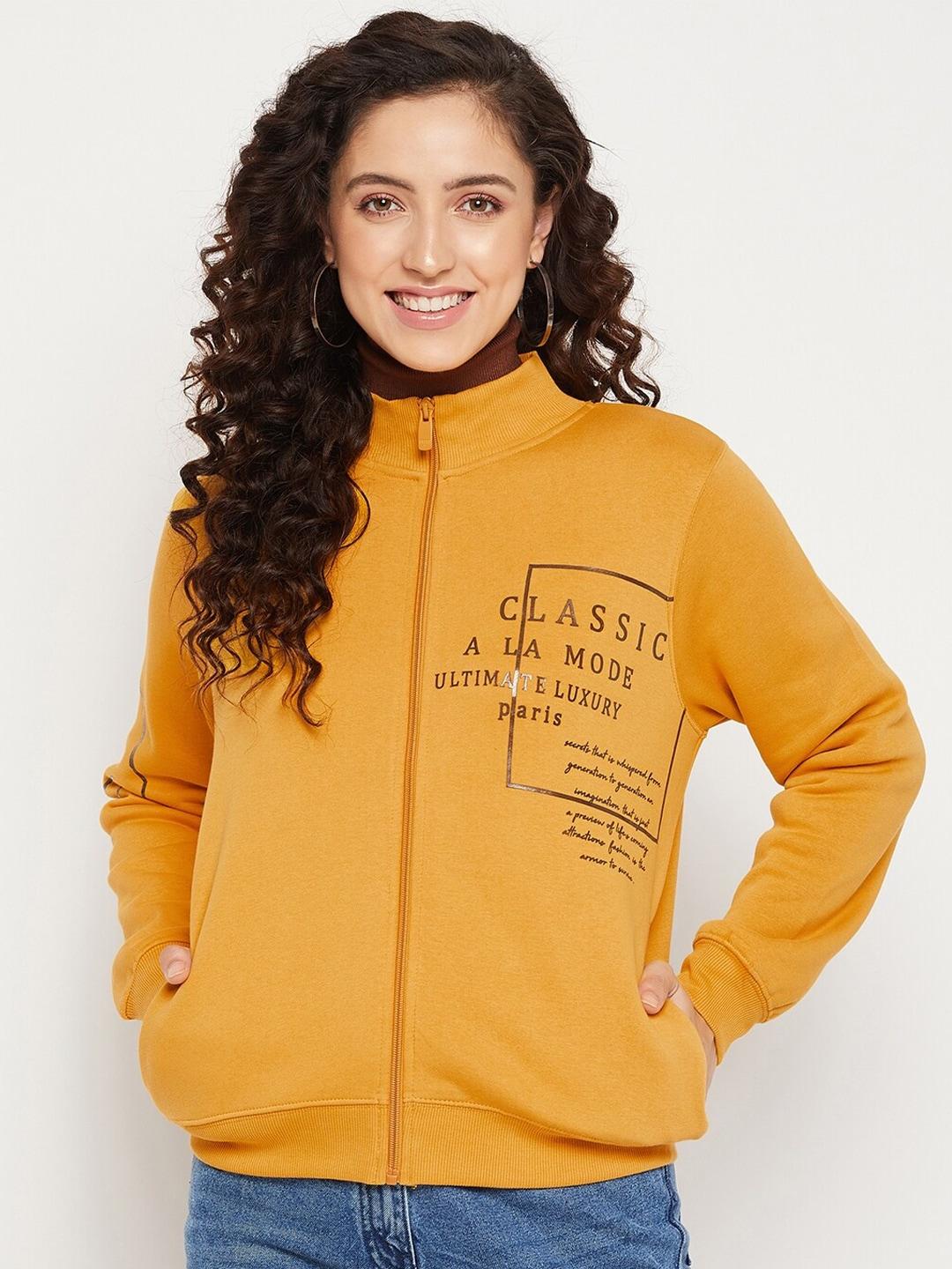 madame-women-mustard-printed-sweatshirt