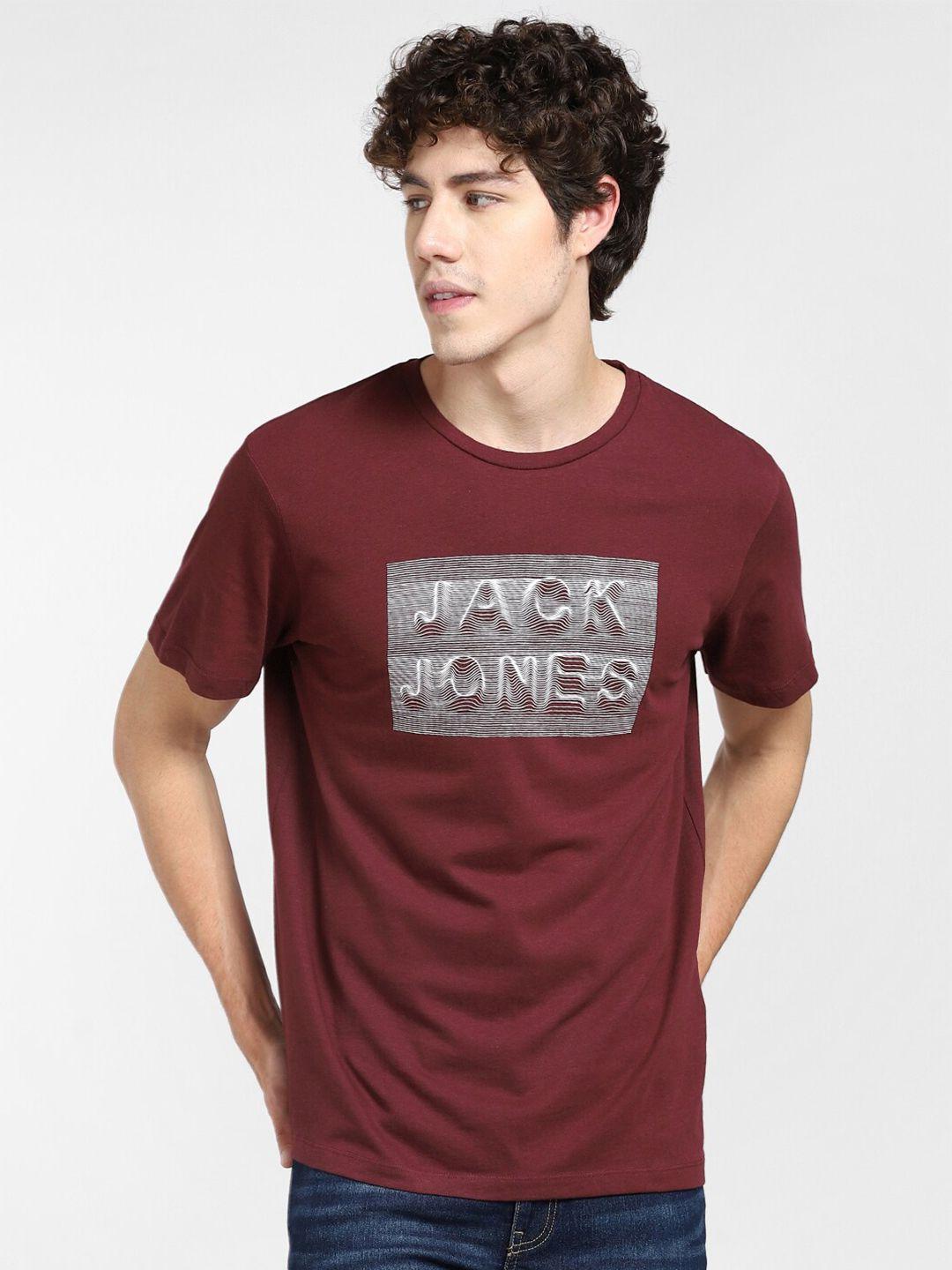 jack-&-jones-men-maroon-&-white-cotton-printed-slim-fit-t-shirt