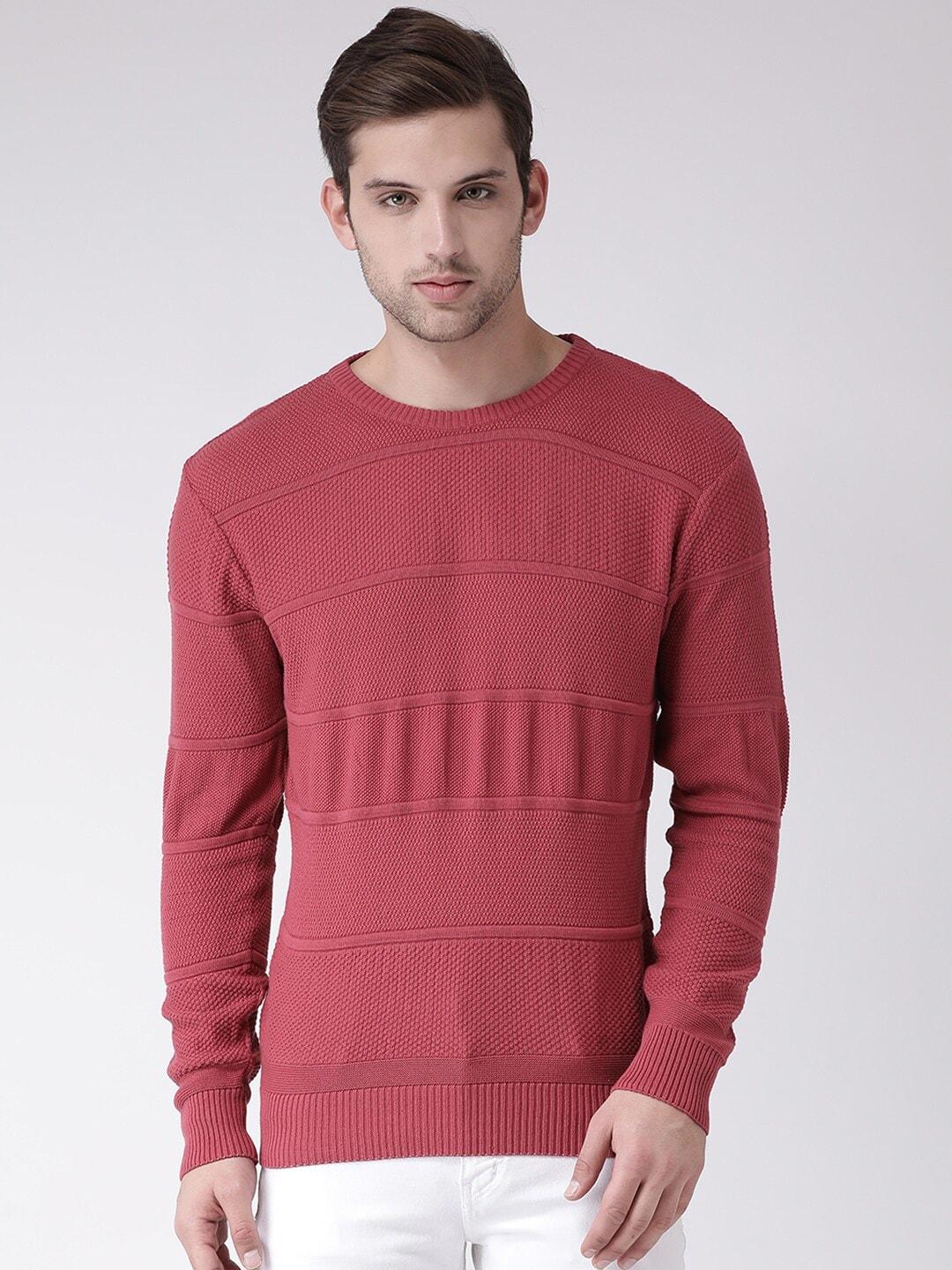 Club York Men Pink Cable Knit Pullover