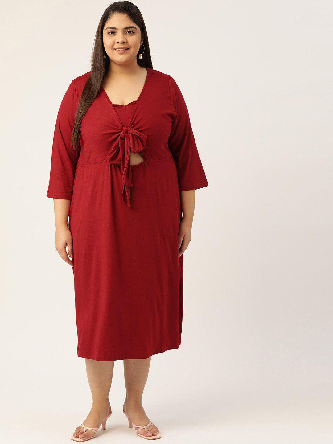 therebelinme-plus-size-maroon-a-line-midi-dress