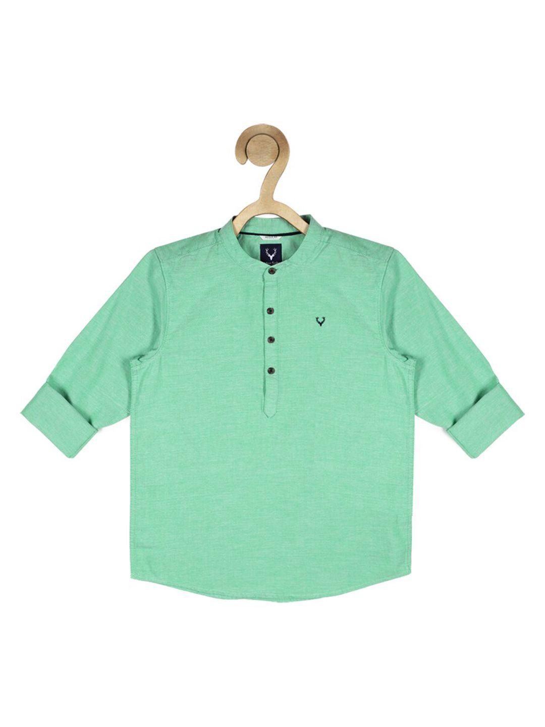 Allen Solly Junior Boys Green Casual Cotton Shirt