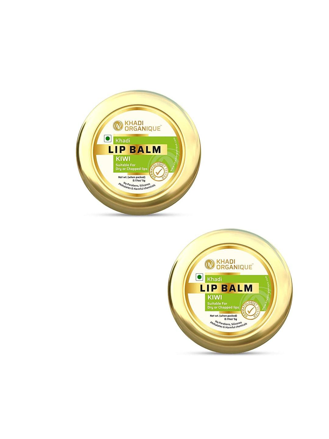 Khadi Organique Set Of 2 Kiwi Lip Balm with Aloe Vera & Shea Butter - 5g Each