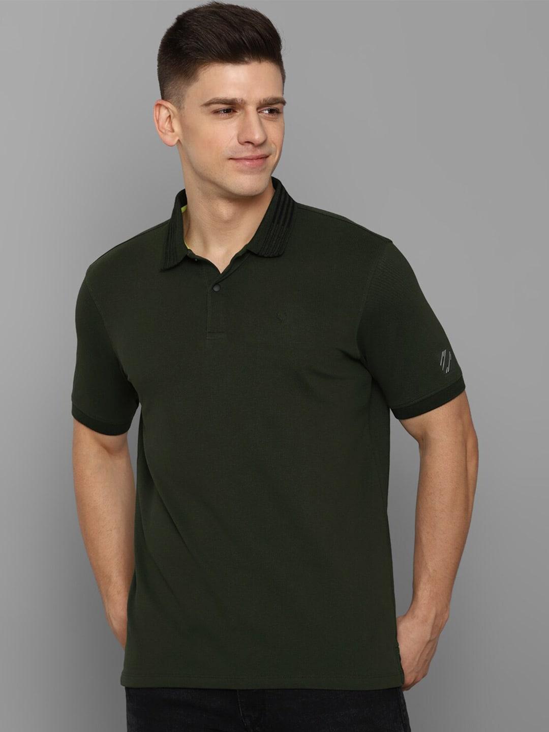 allen-solly-men-green-pure-cotton-polo-collar-t-shirt