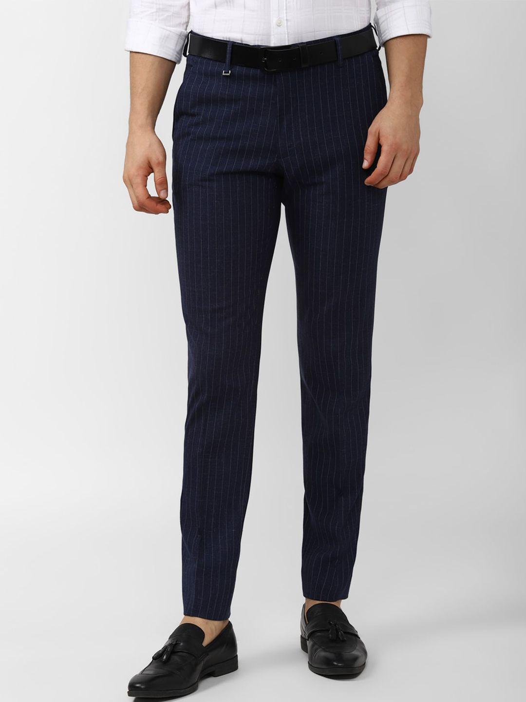 van-heusen-men-navy-blue-striped-slim-fit-formal-trouser