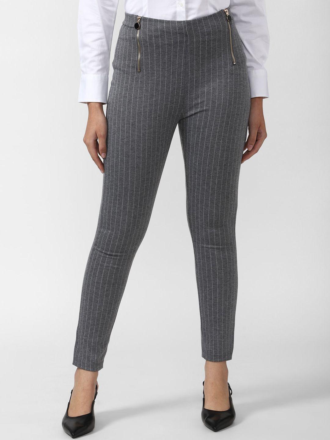 Van Heusen Woman Grey Striped Trousers