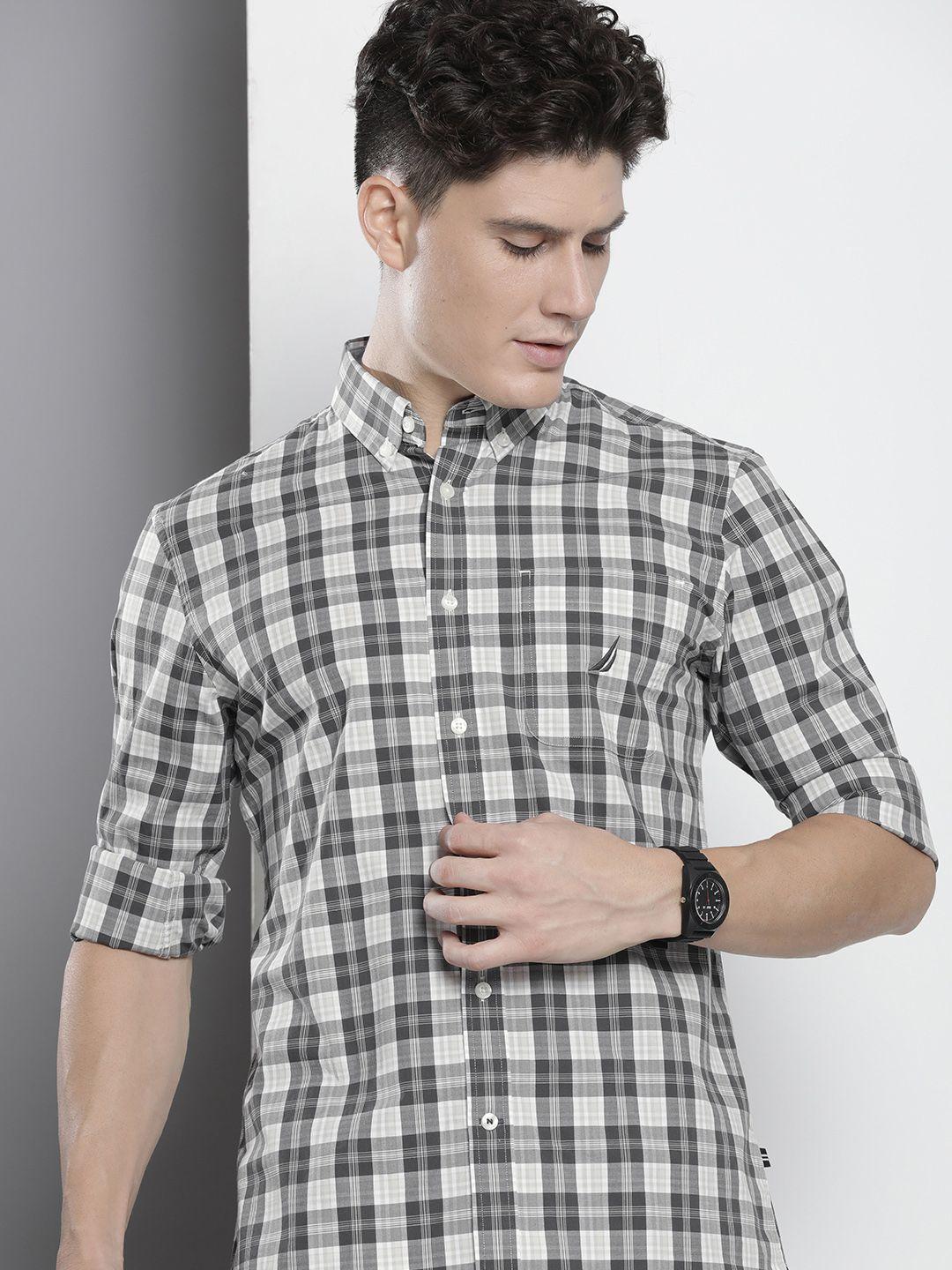 nautica-slim-fit-opaque-checked-casual-shirt