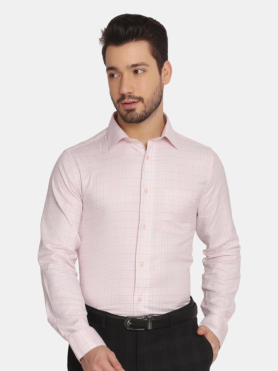 blackberrys-men-pink-slim-fit-windowpane-checks-checked-pure-cotton-formal-shirt