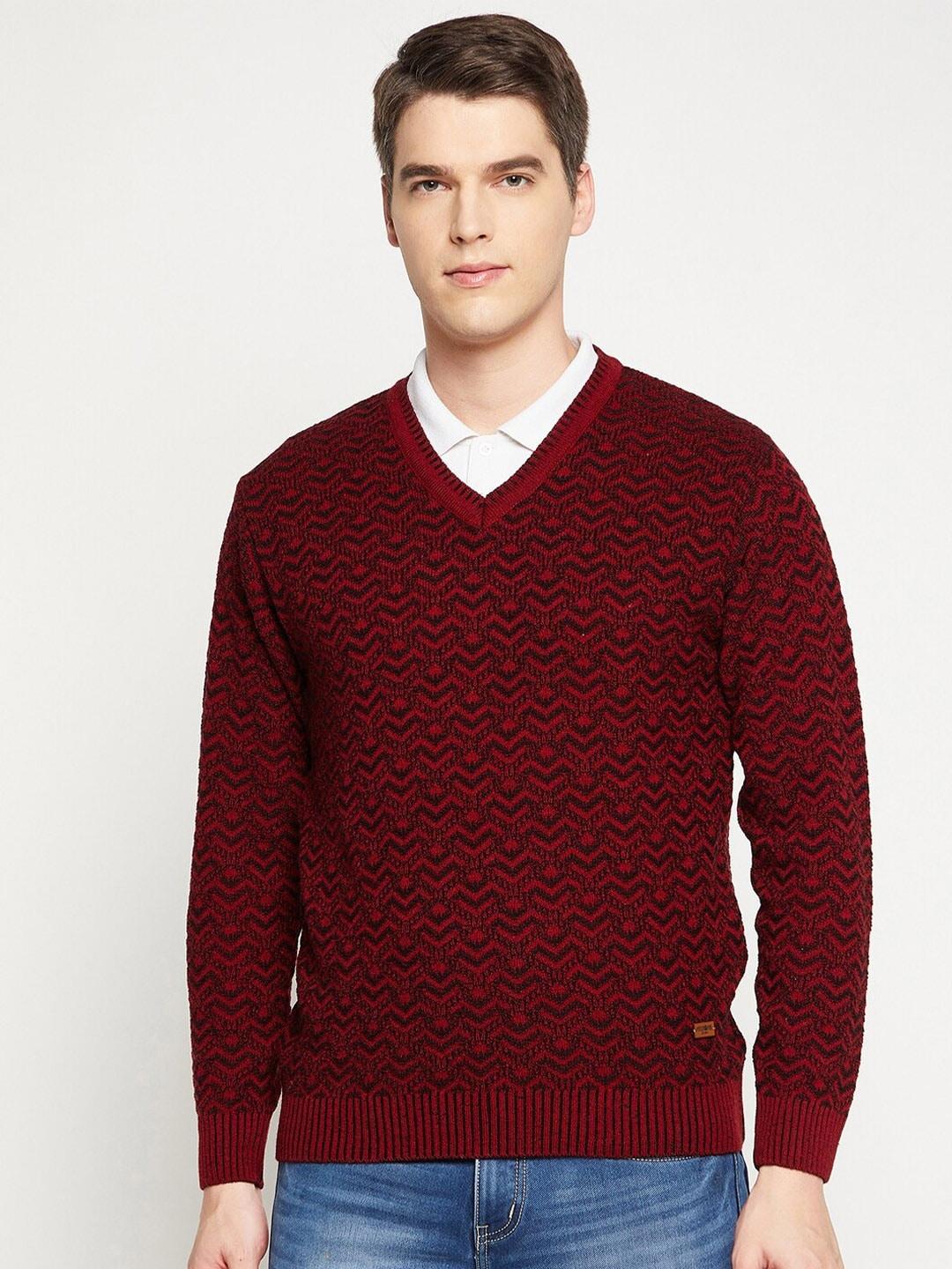 Duke Men Red & Black Printed Pullover