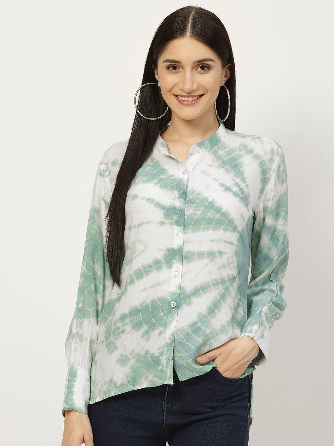 maaesa-green-&-off-white-tie-and-dye-shirt-style-top