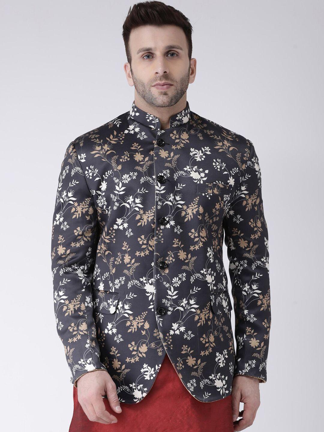 hangup-trend-men-black-floral-regular-printed-bandhgala-blazer