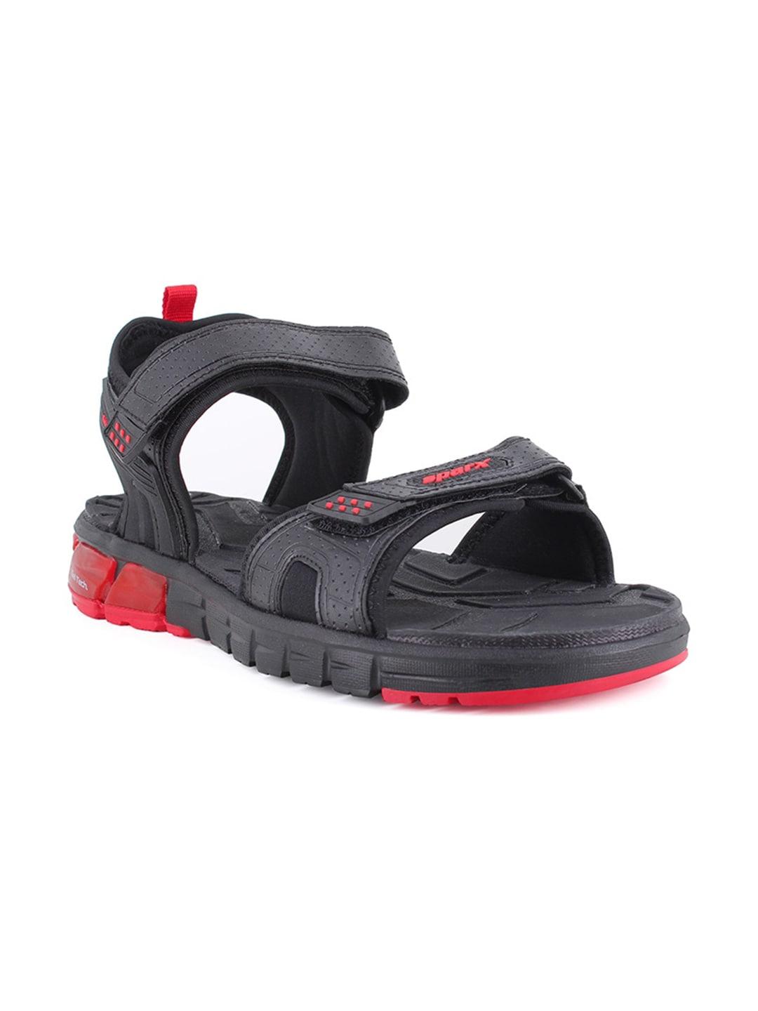 Sparx Men Black & Red Solid Sports Sandals