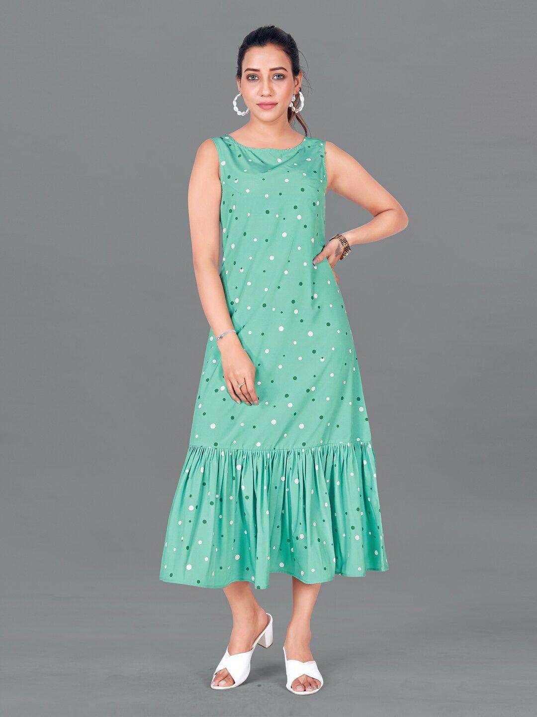 fashion-dream-women-green-floral-printed-drop-waist-midi-dress