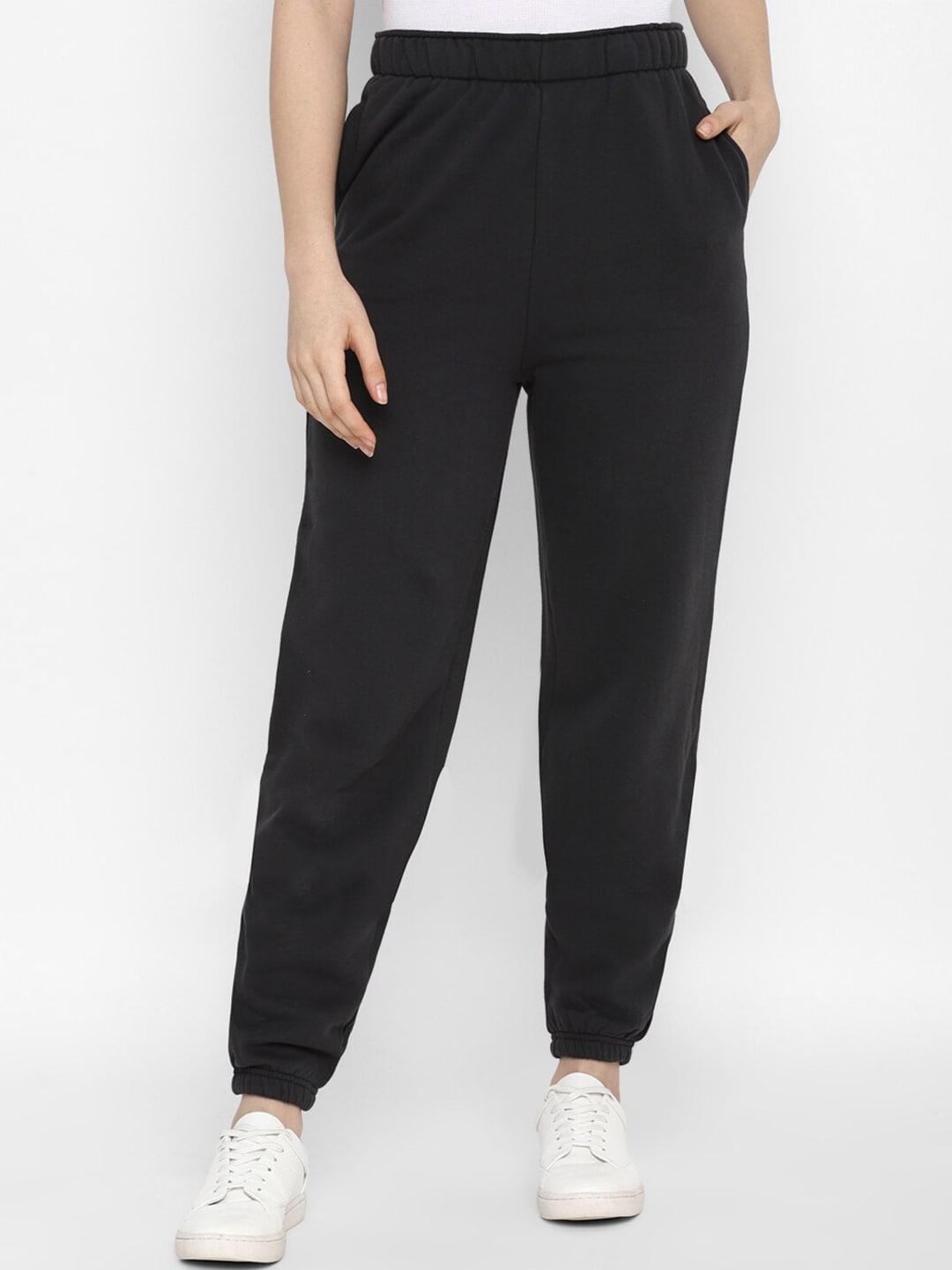 american-eagle-outfitters-women-black-solid-drawstring-joggers