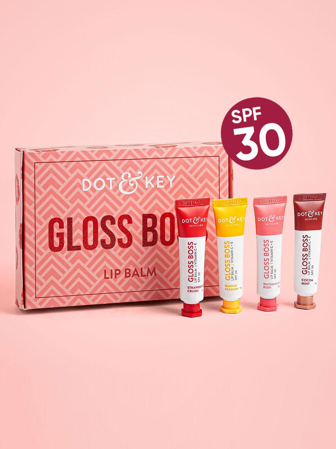 DOT & KEY Glossy & Fruity Lip Care Gift Kit with SPF30 - Cures Dry, Chapped & Dark Lips