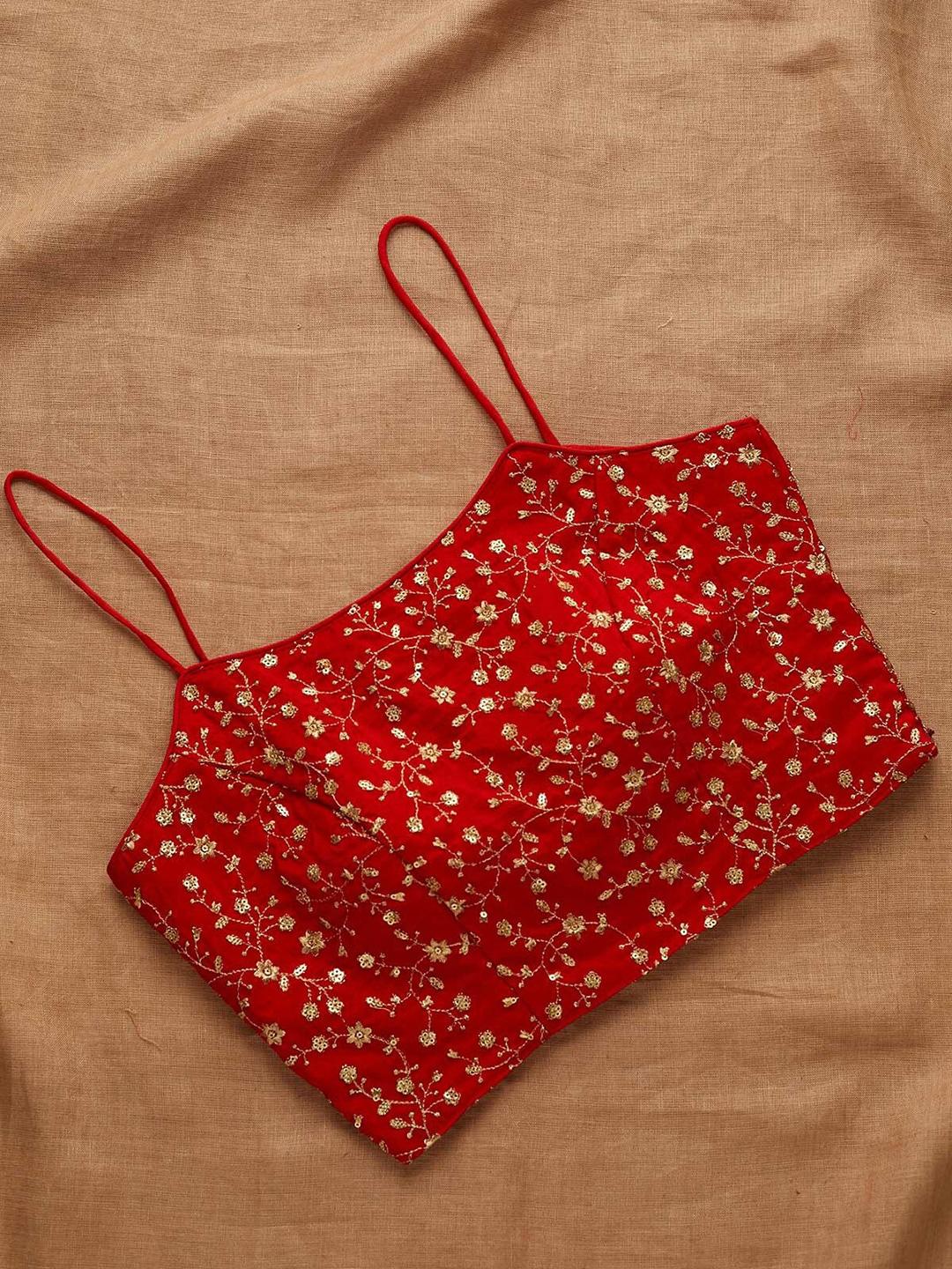 koskii-red-embroidered-saree-blouse