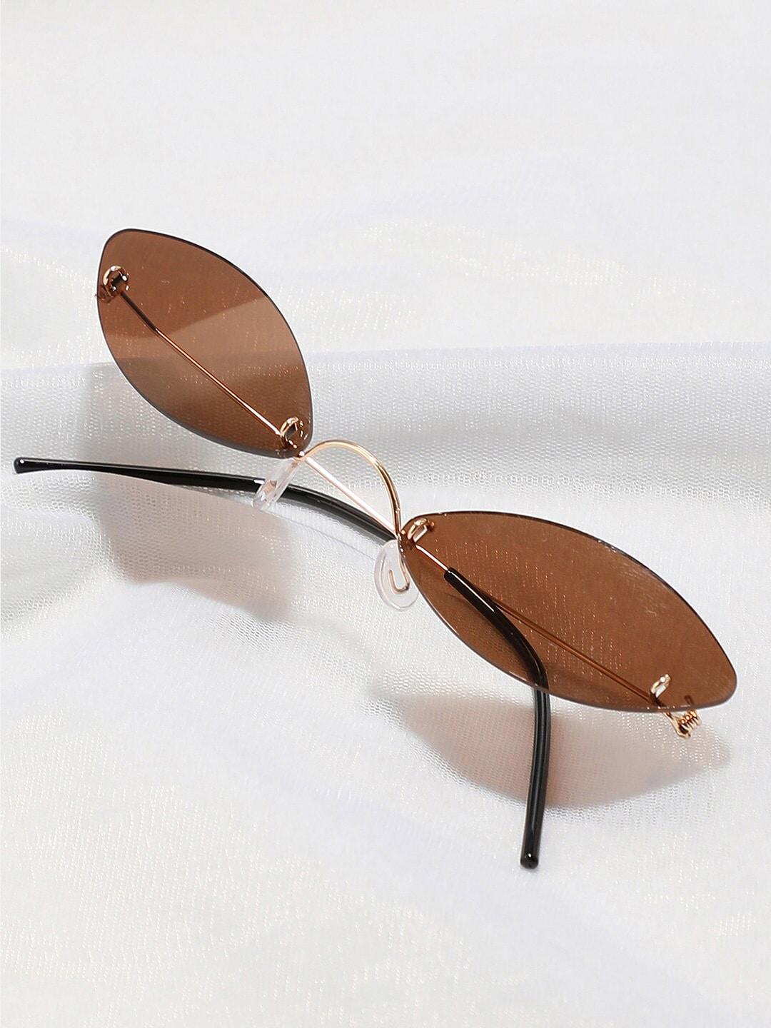 HAUTE SAUCE by Campus Sutra Unisex Brown Lens & Gold-Toned Other Sunglasses with Polarised Lens