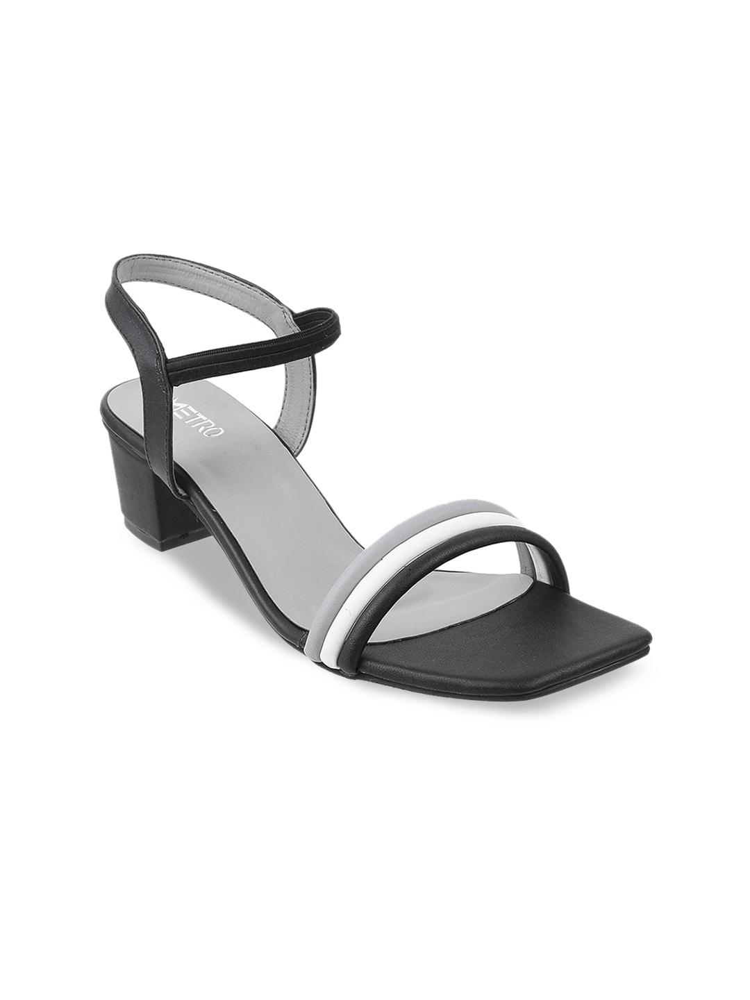 metro-black-&-grey-colourblocked-block-heels