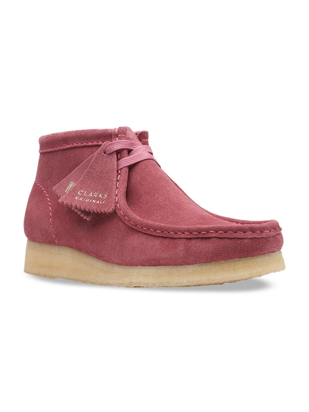 clarks-women-pink-solid-regular-boots