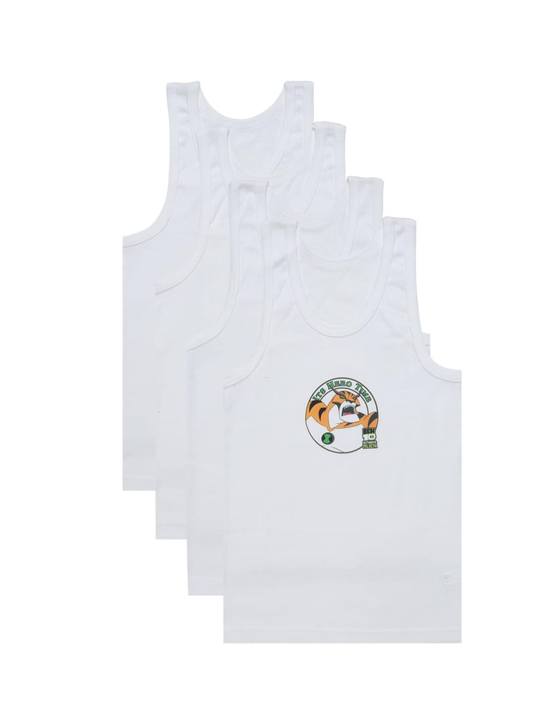 Bodycare Kids Boys Pack Of 4 Ben 10 Printed Cotton Innerwear Vests