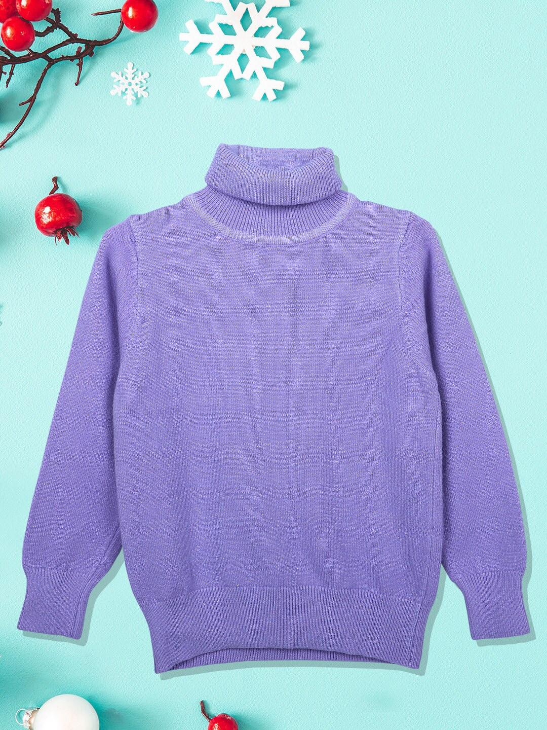 Baby Moo Unisex Kids Purple Ribbed Pullover