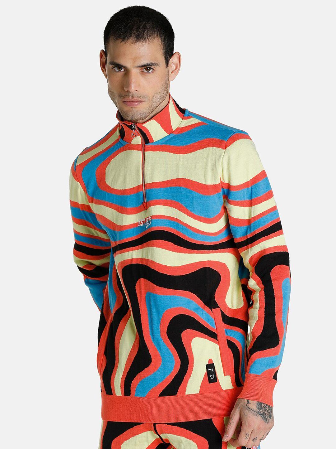 Puma Men Coral Lava Knit Basketball Sweatshirt