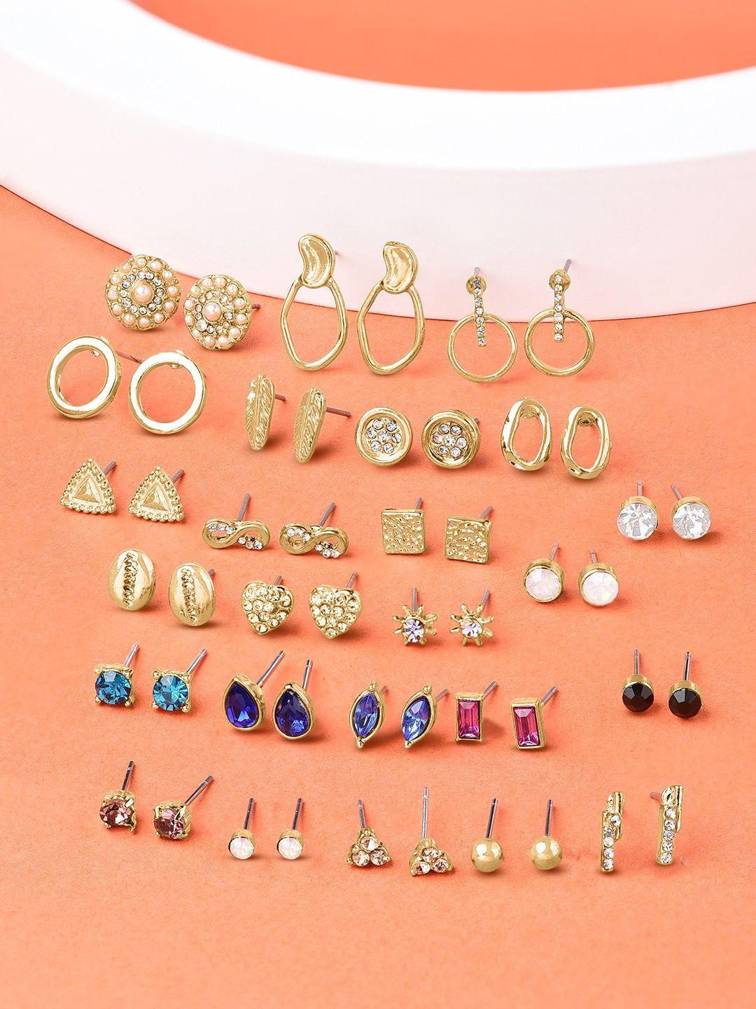 ami-set-of-25-gold-plated-studs-earrings