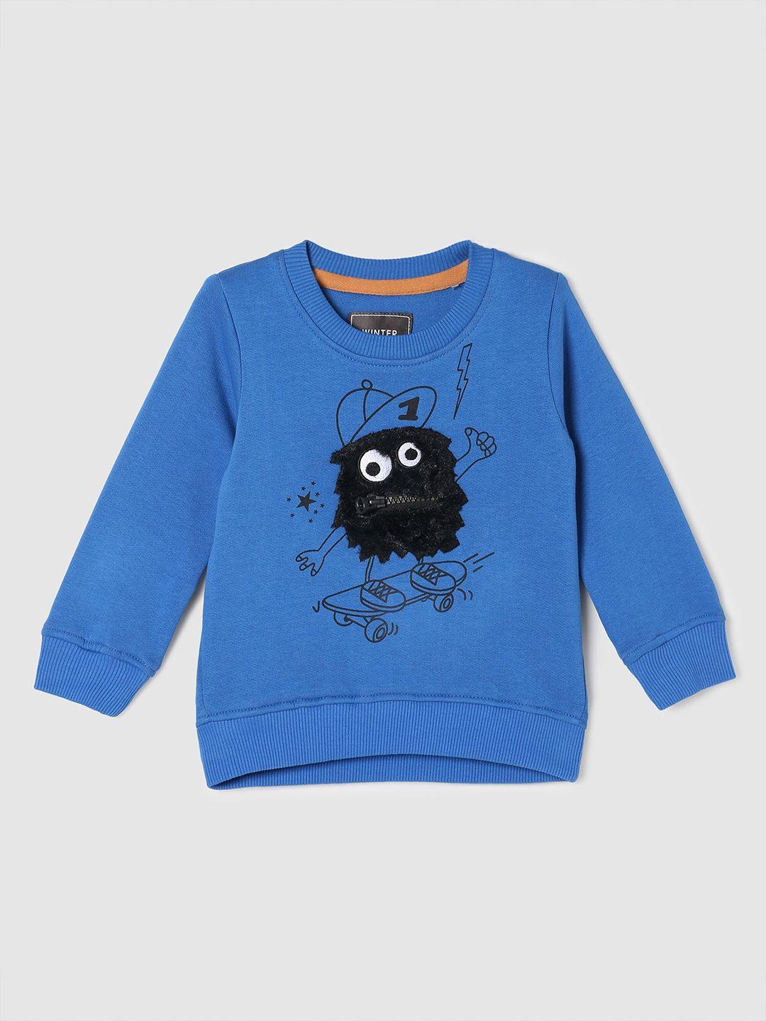 max-boys-blue-graphic-printed-sweatshirt