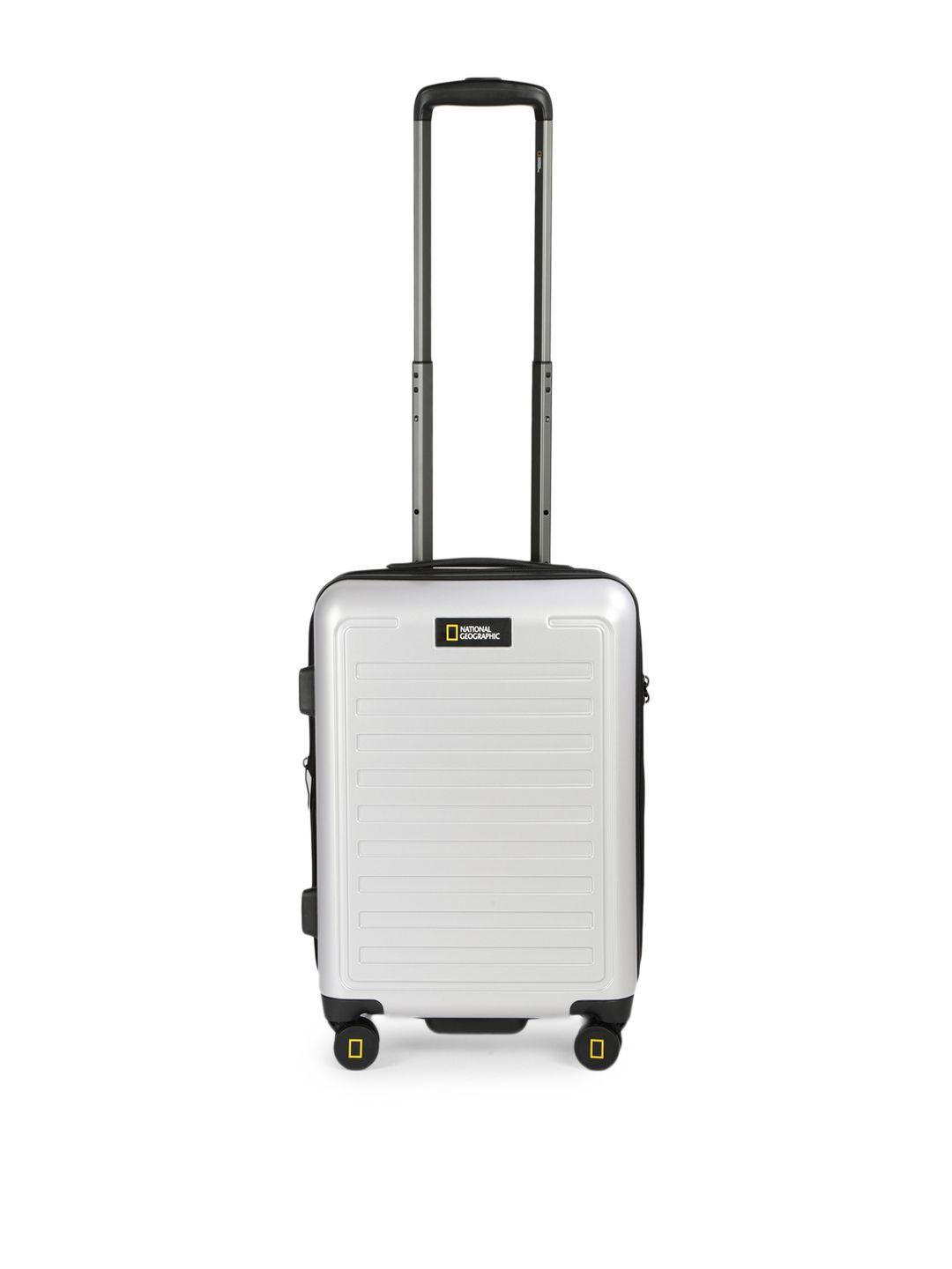 National Geographic Unisex Silver Patterned Cruise 50 L Cabin Trolley Suitcase