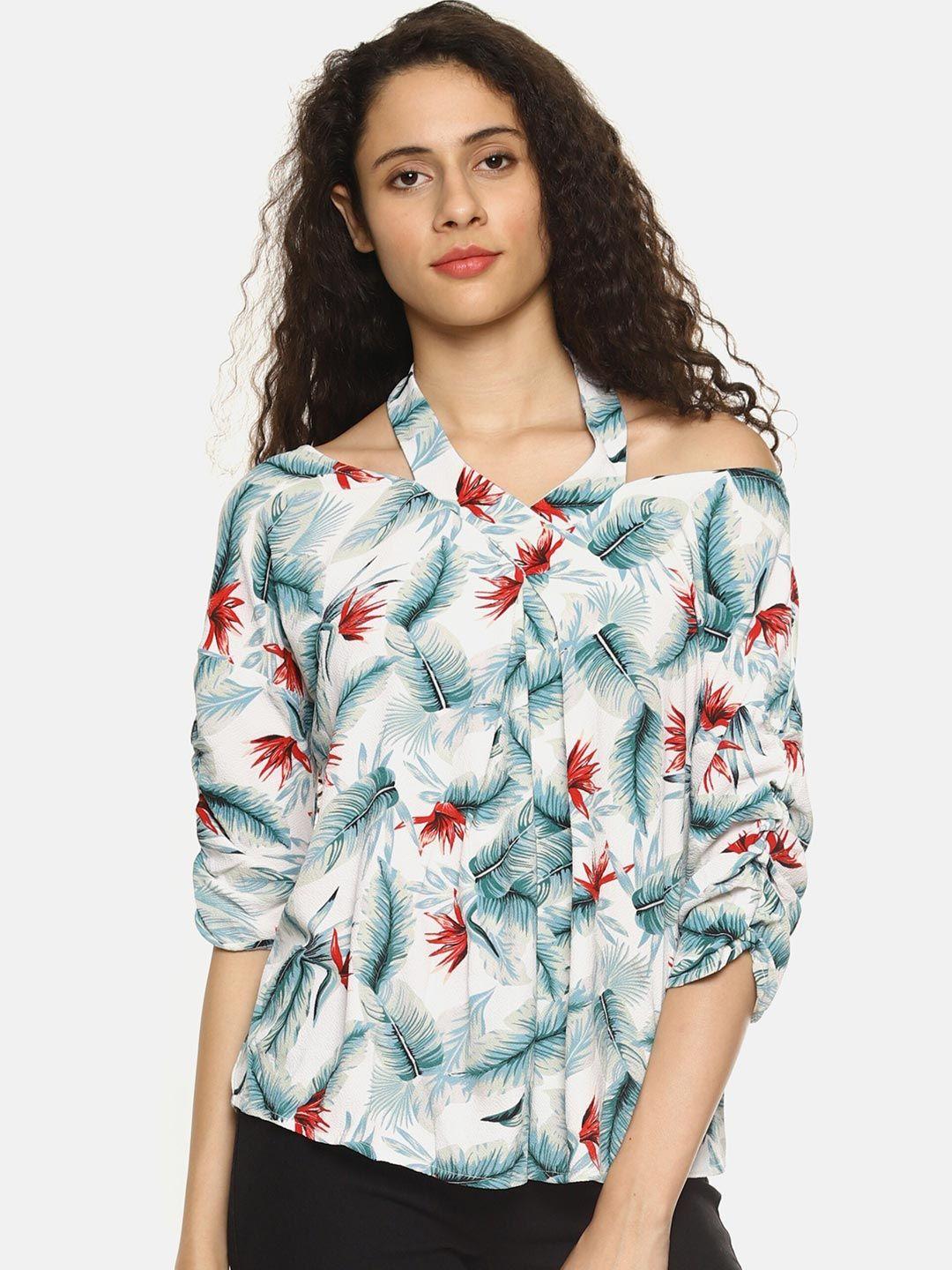 sahora-off-women-floral-print-halter-neck-tropical-crepe-shirt-style-top