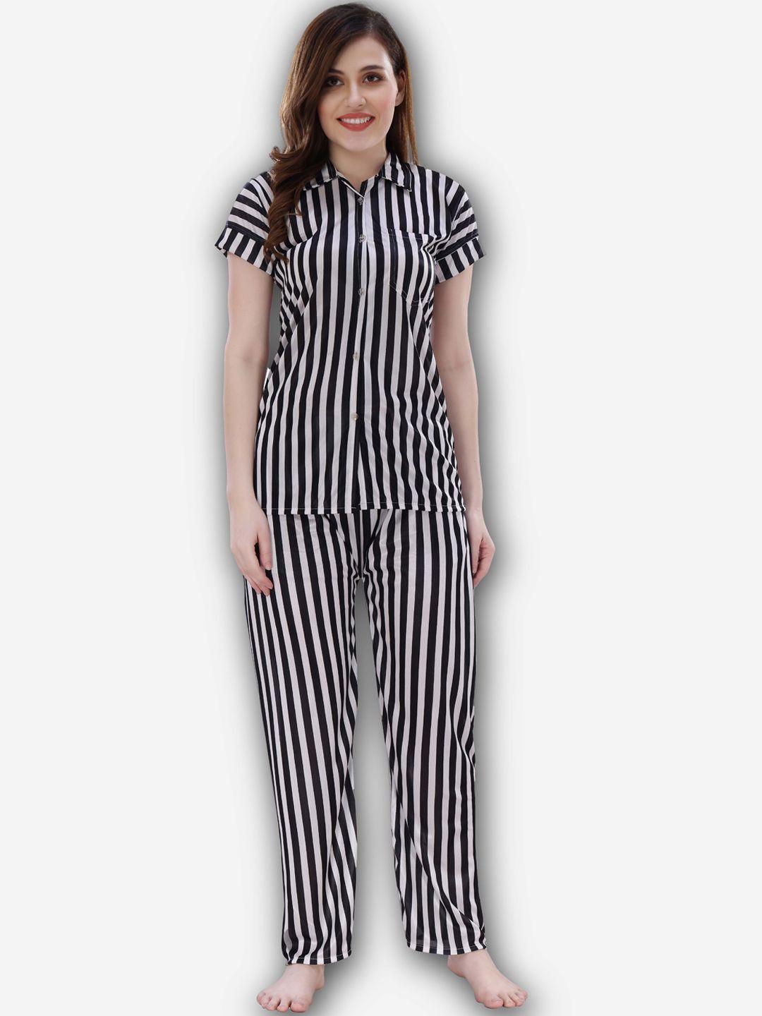 romaisa-women-black-&-white-striped-night-suit