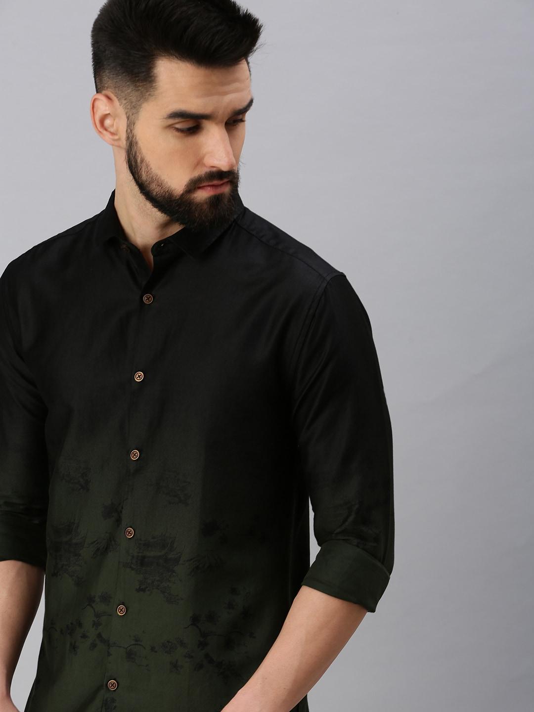 showoff-men-black-comfort-printed-casual-shirt
