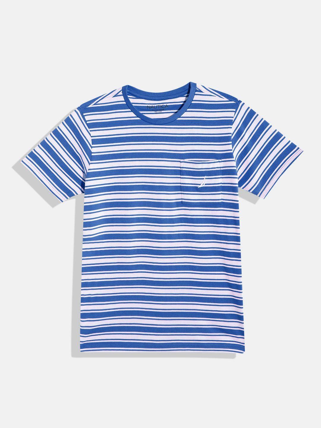 Nautica Boys Striped Pure Cotton T-shirt
