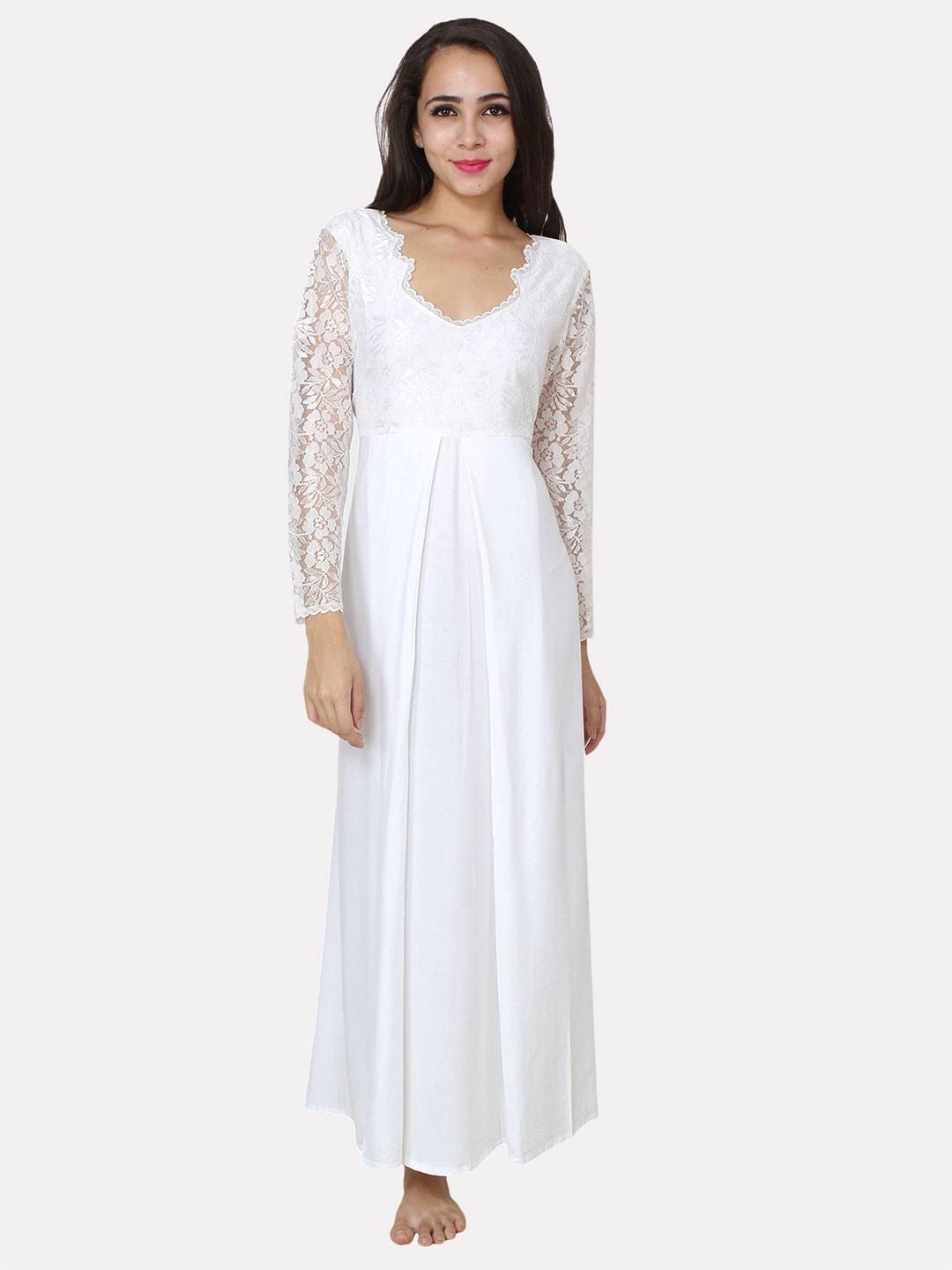 PATRORNA White Maxi Nightdress