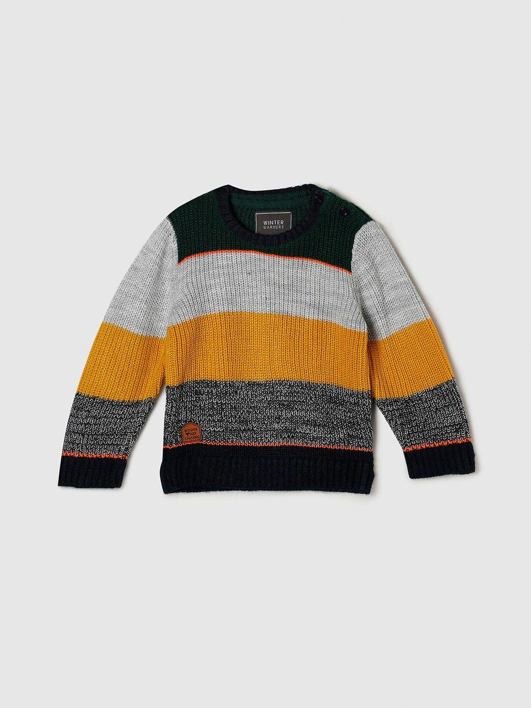 max-boys-grey-&-yellow-striped-pullover