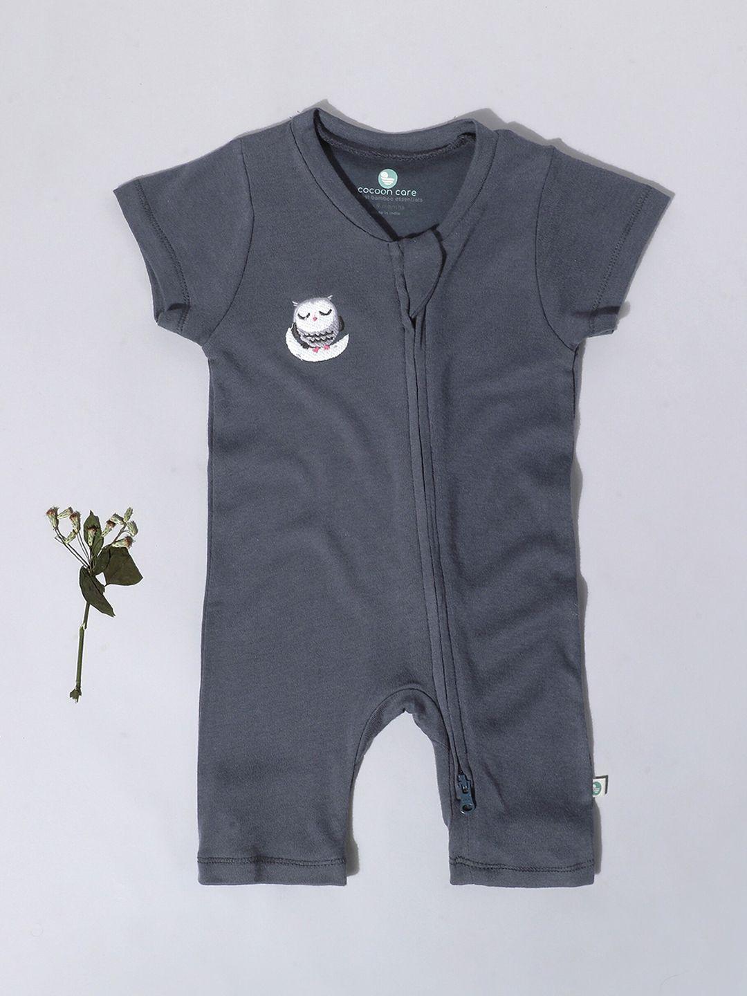 cocoon-care-infant-kids-navy-blue-solid-rompers