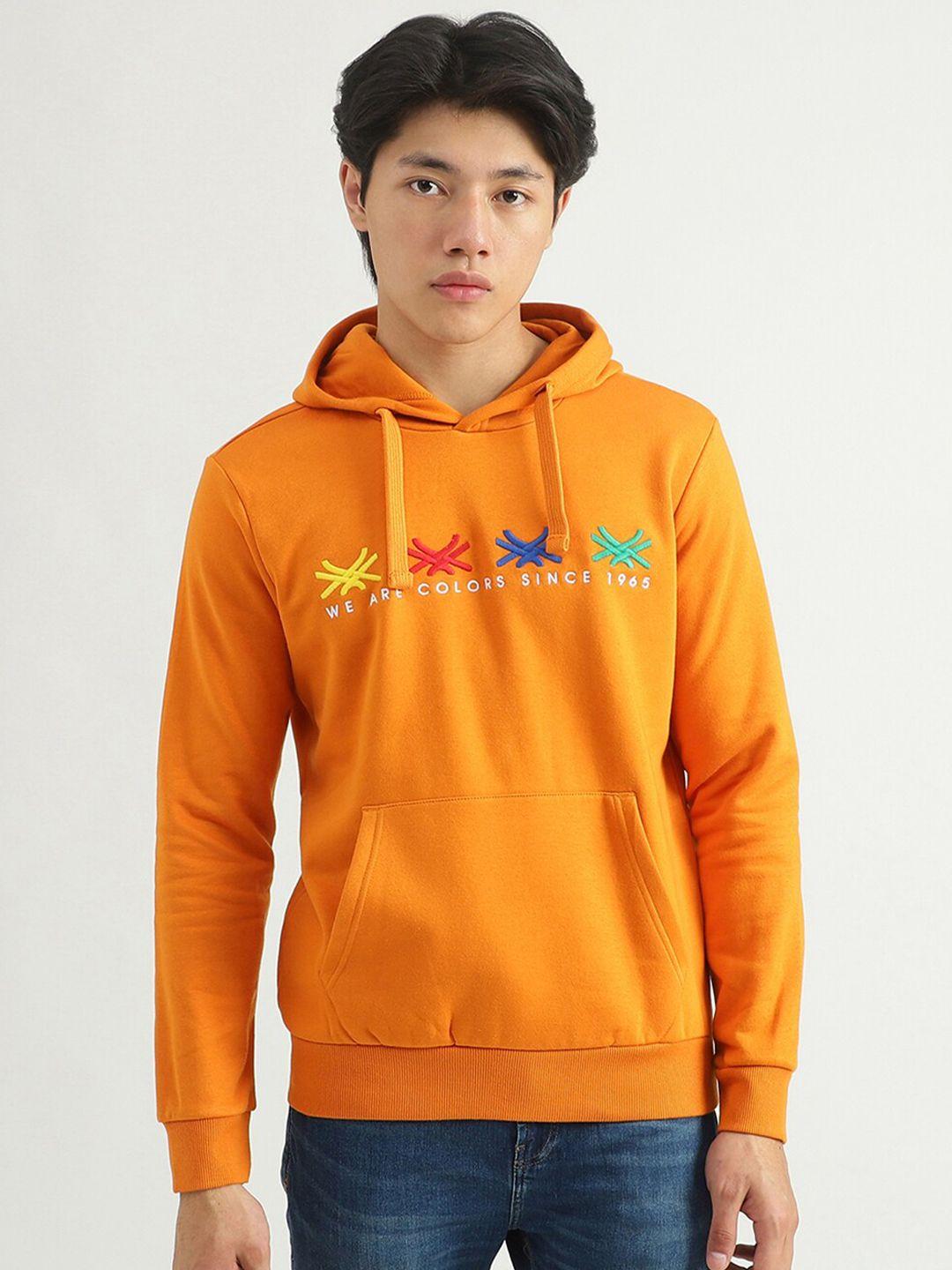 united-colors-of-benetton-men-orange-embroidered-hooded-sweatshirt