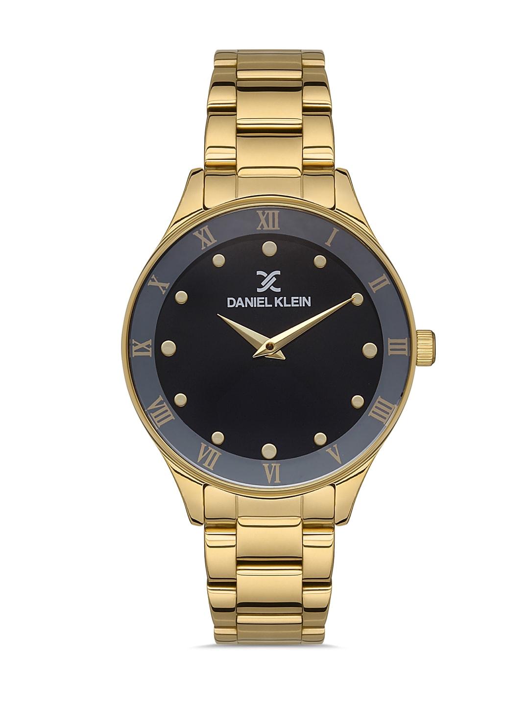 daniel-klein-unisex-black-embellished-dial-&-gold-straps-analogue-watchdk.1.13240-6