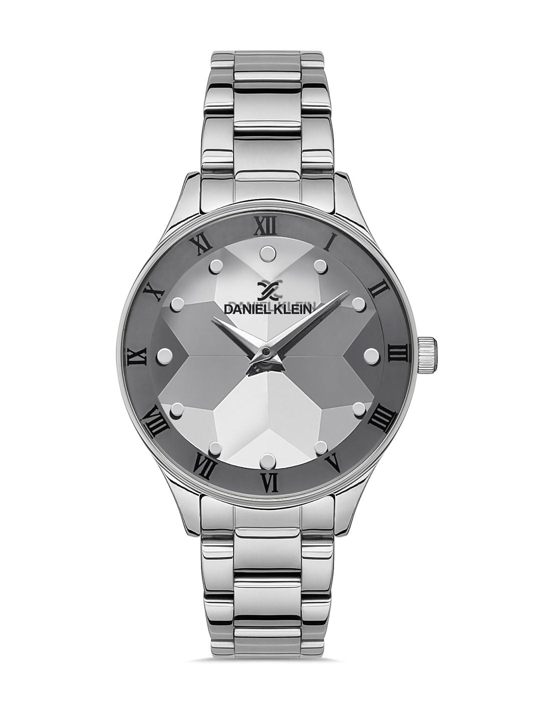daniel-klein-unisex-silver-toned-printed-dial-&-silver-toned-bracelet-style-straps-analogue-watch