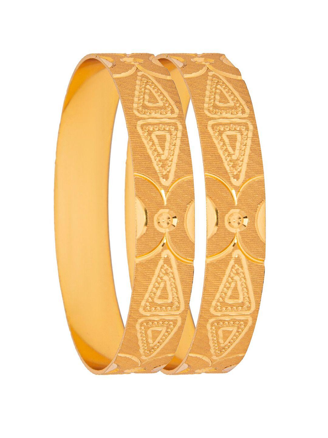 shining-jewel---by-shivansh-set-of-2-gold-plated-gold-toned-designer-bangle