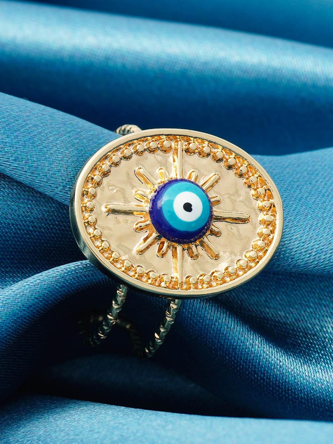 Ferosh Textured Evil Eye Adjustable Ring