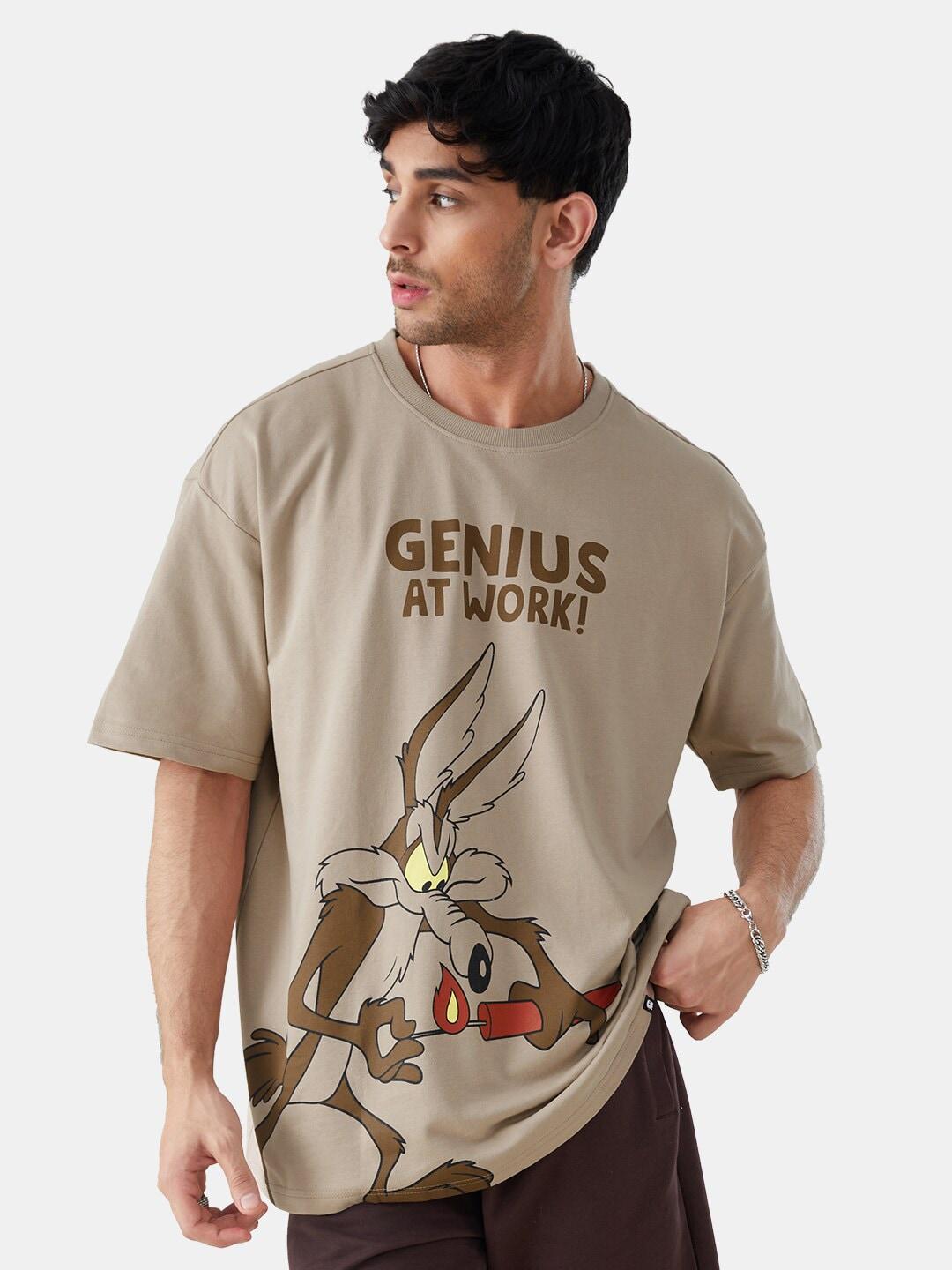 The Souled Store Men Looney Tunes Magic Mushroom Printed Oversized T-Shirt