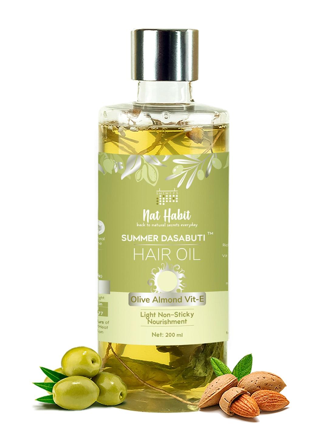 nat Habit Olive Almond Vit-E Summer Dasabuti Light & Non-Sticky Hair Oil- 200ml
