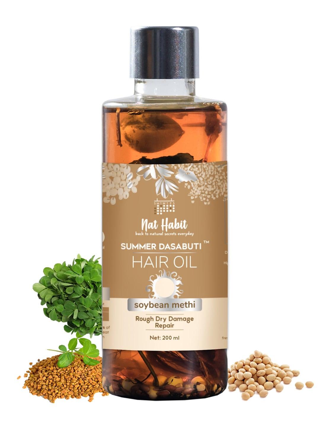 nat Habit Soybean Methi Summer Dasabuti Hair Oil For Rough Dry Damage Repair - 200ml