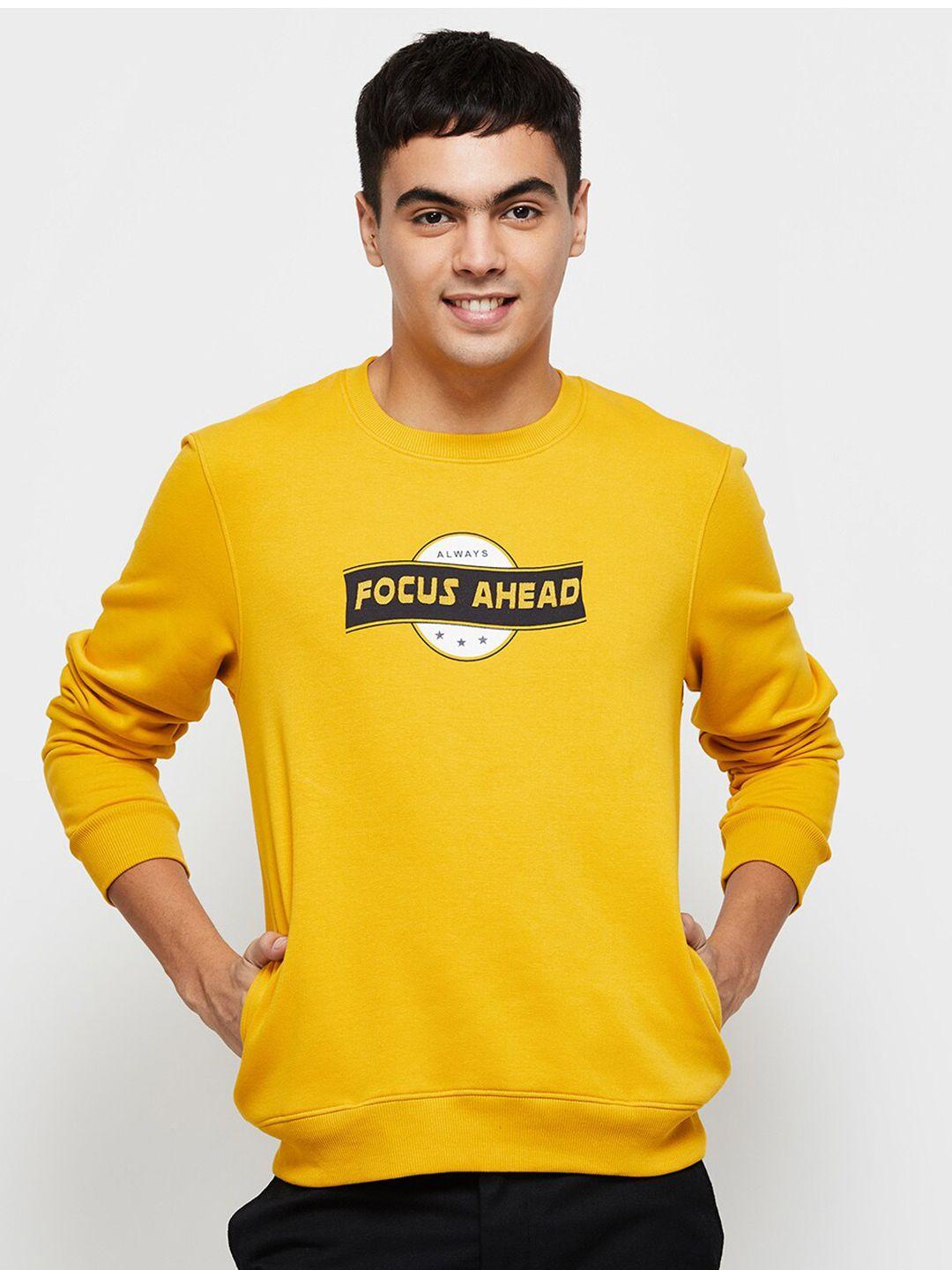 max-men-yellow-printed-sweatshirt