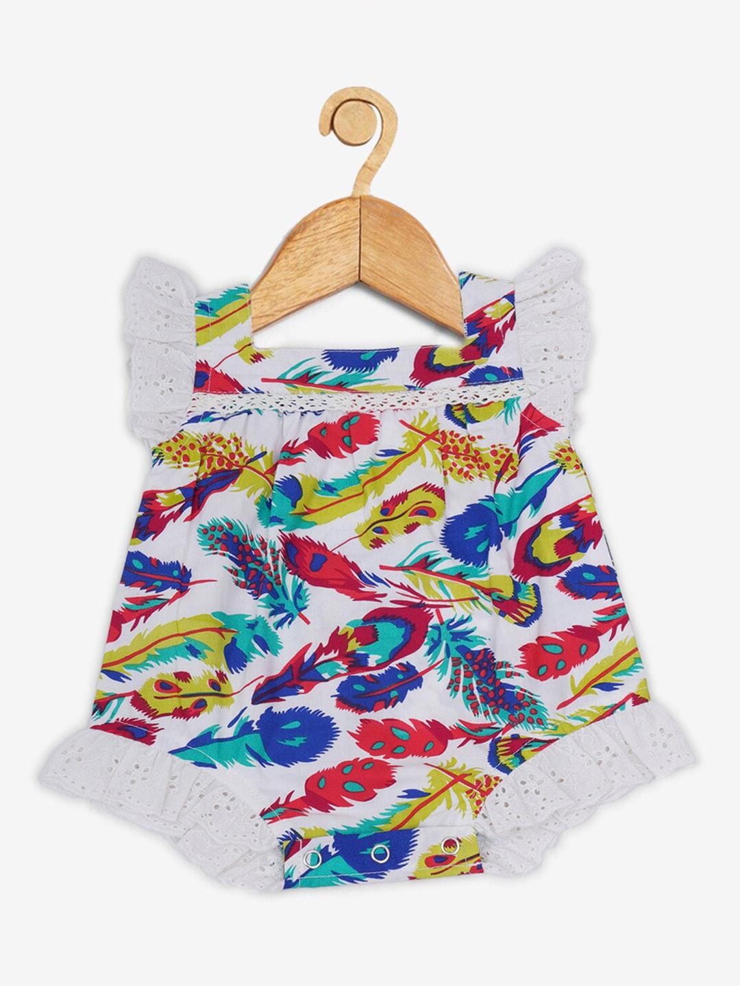 creative-kids-girls-feather-printed-cotton-rompers