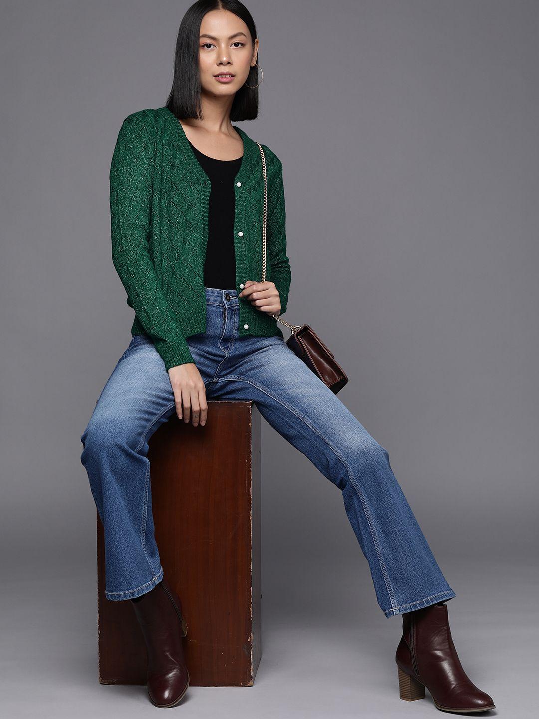 allen-solly-woman-green-cable-knit-cardigan
