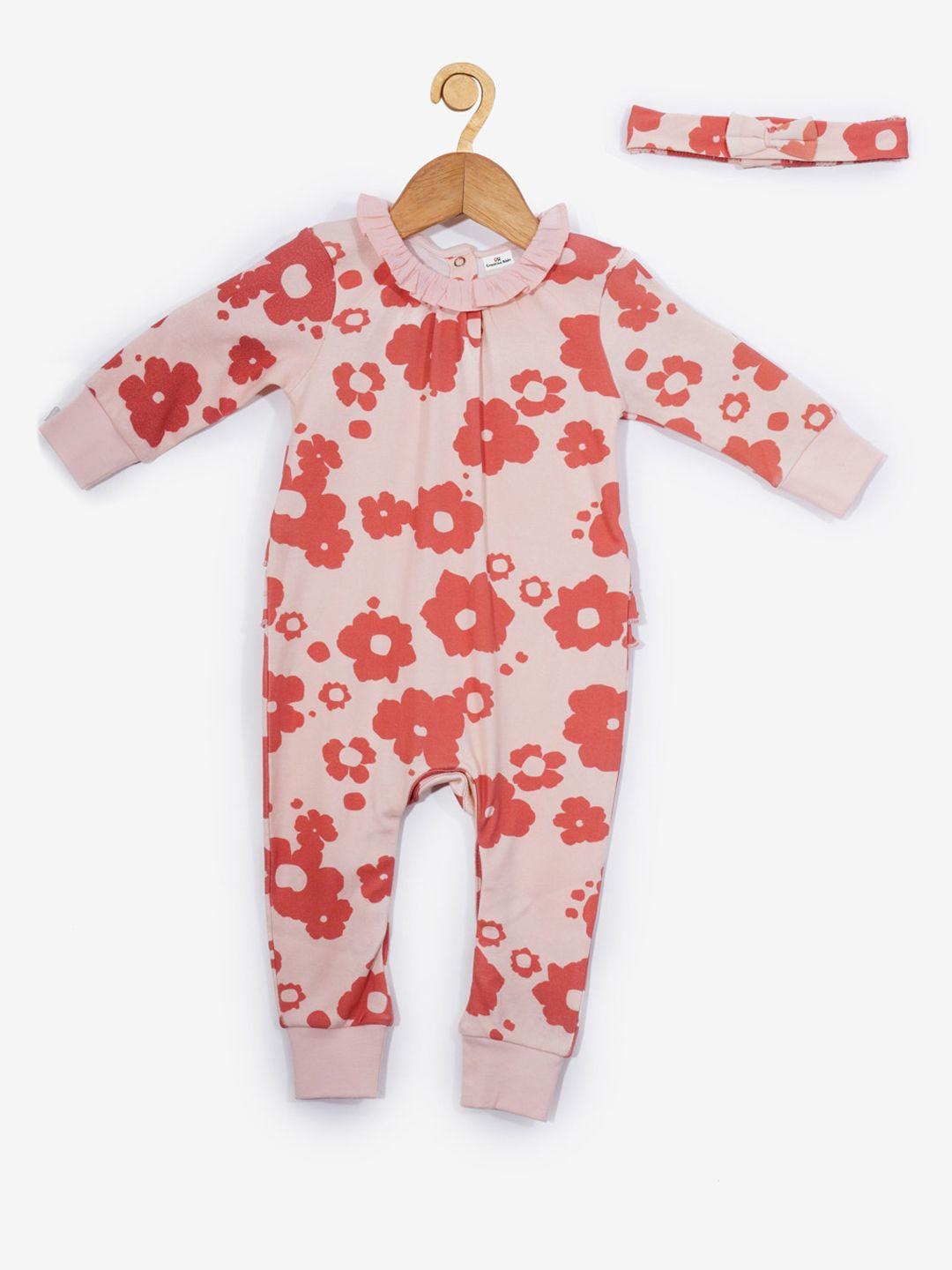 creative-kids-infant-organic-cotton-floral-rompers-with-head-band