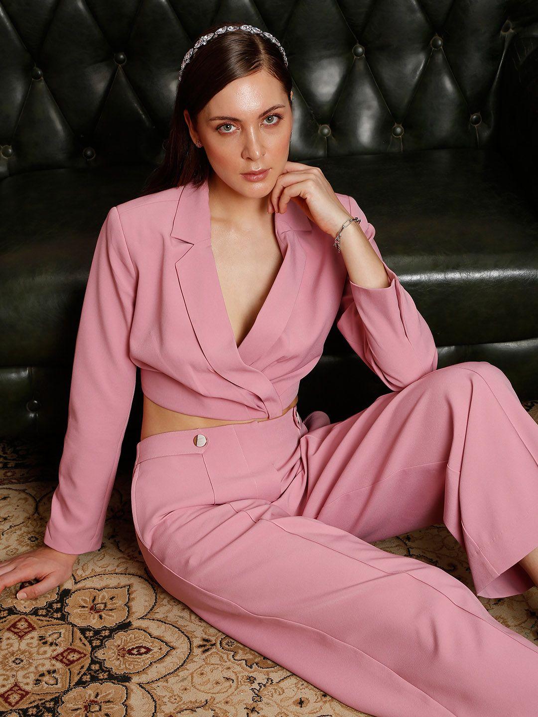 Vero Moda Marquee Collection Women Solid Single-Breasted Crop Blazers
